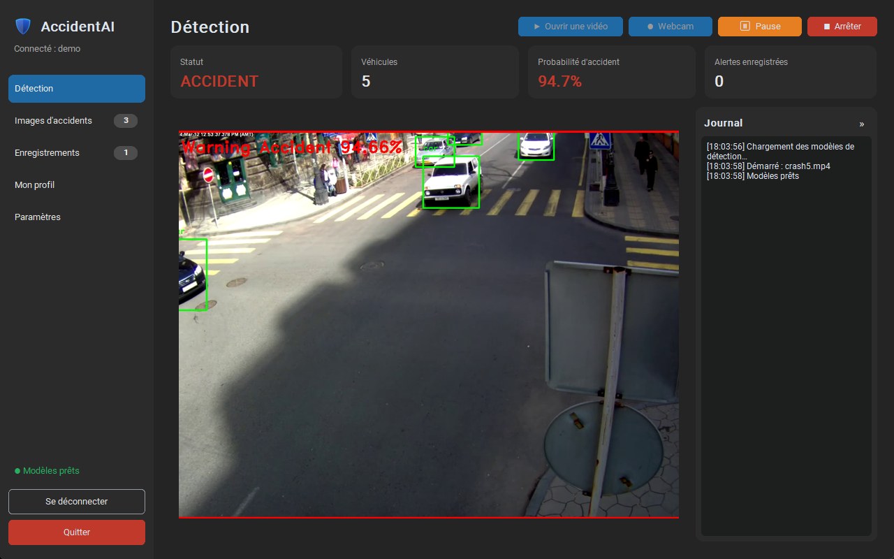 Détection d'un accident dans l'application
